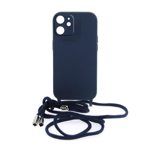 Θήκη Mat Back Cover με Κορδόνι & Προστασία Κάμερας για iPhone 11 (Σκούρο Μπλε)