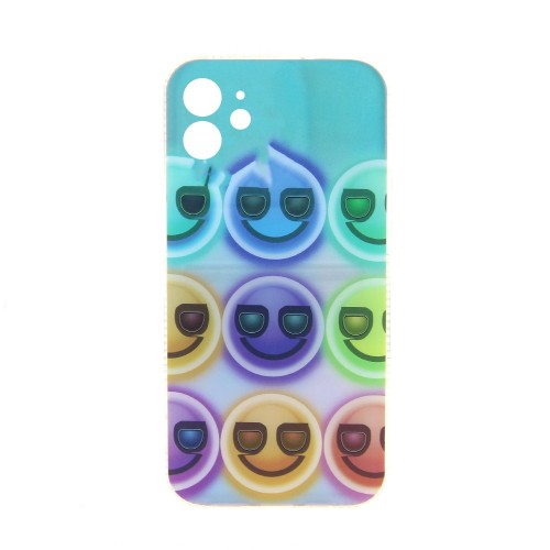 Θήκη Happy Faces Back Cover με Προστασία Κάμερας για iPhone 12 (Design)