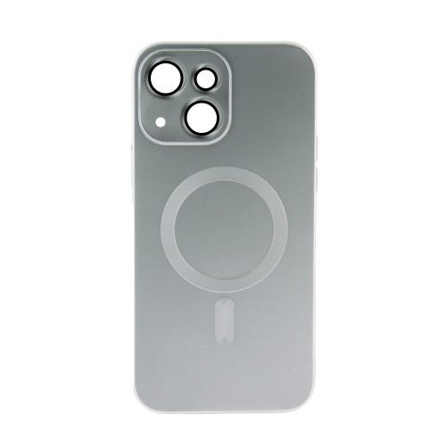 Θήκη Magnetic Matt Back Cover με Προστασία Κάμερας για iPhone 13 (Silver)