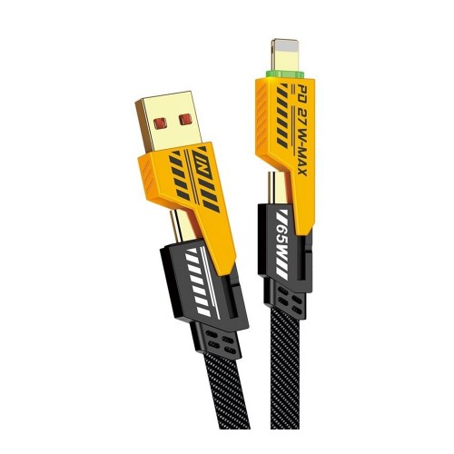  Καλώδιο Jokade JA046 4 in 1 USB-A / Type-C to Type-C / Lightning 1m  (Μαύρο-Πορτοκαλί)