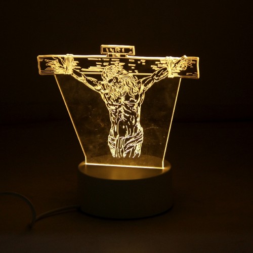 Επιτραπέζιο 3D Φωτιστικό LED σε Σχήμα Jesus (Άσπρο)