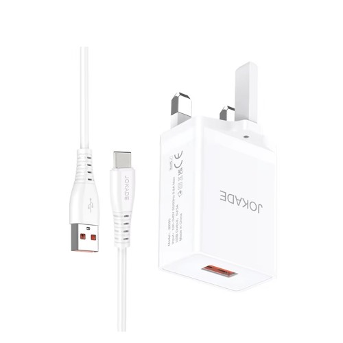 Φορτιστής Jokade JB096 με Καλώδιο USB-A to Type-C 3A UK