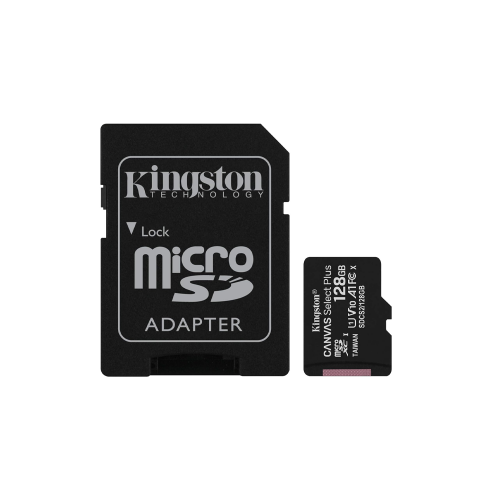 Κάρτα Μνήμης με Αντάπτορα Kingston MicroSDXC Canvas Select Plus 128GB 100MB/s (Μαύρο)