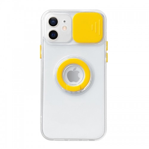 Θήκη Lens Ring Back Cover για iPhone 12 Pro Max (Κίτρινο)