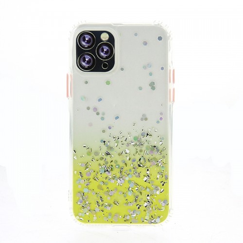 Θήκη Σιλικόνης Bumper Glitter Back Cover για iPhone 12 Pro Max (Κίτρινο)