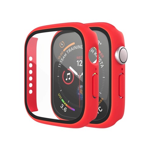 Θήκη Προστασίας με Tempered Glass για Apple Watch 45mm (Κόκκινο) 
