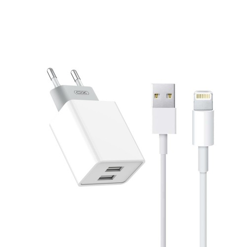Φορτιστής XO L65EU με 2 Θύρες Usb 2.4A και καλώδιο Lightning