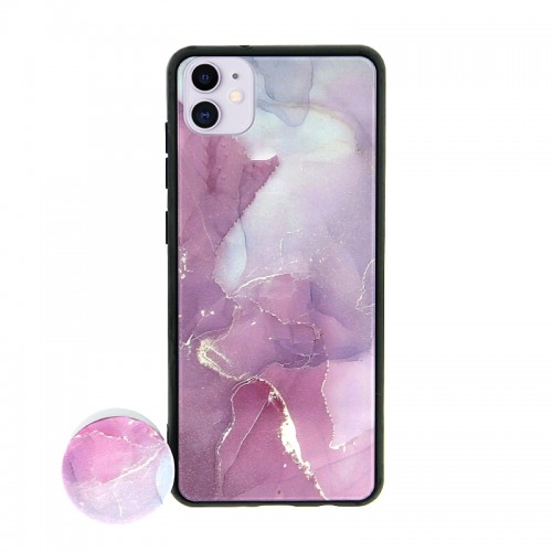 Θήκη με Popsocket Lilac Marble Back Cover για iPhone 11 Pro Max (Design)