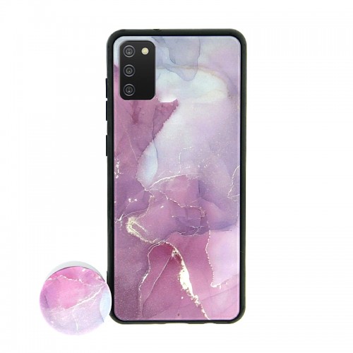 Θήκη με Popsocket Lilac Marble Back Cover για Samsung Galaxy A02S (Design)