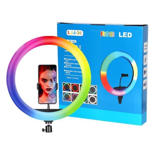  Led Ring Light LJJ-36 35cm 14'' με Εναλλαγή Χρωμάτων και Τρίποδο  (Μαύρο)
