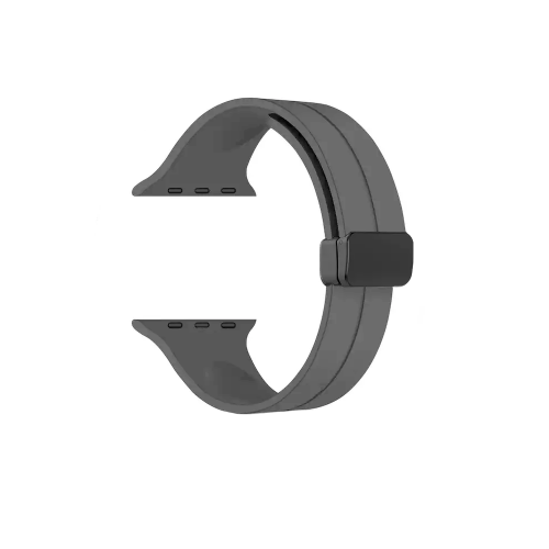 Ανταλλακτικό Λουράκι Σιλικόνης με Μαγνητικό Κούμπωμα για Apple Watch 42/44/45/49 mm  (Grey)