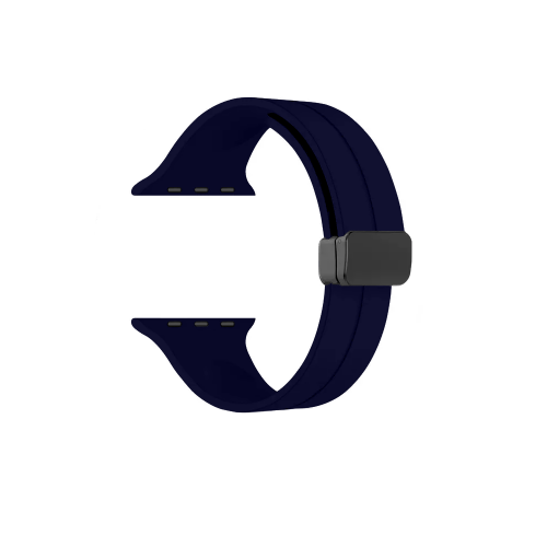 Ανταλλακτικό Λουράκι Σιλικόνης με Μαγνητικό Κούμπωμα για Apple Watch 38/40/41mm (Dark Blue)
