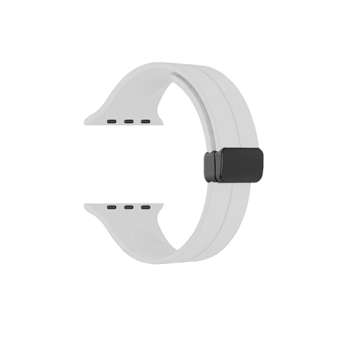 Ανταλλακτικό Λουράκι Σιλικόνης με Μαγνητικό Κούμπωμα για Apple Watch 38/40/41mm (White)