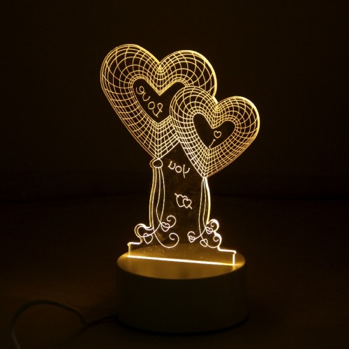 Επιτραπέζιο 3D Φωτιστικό LED σε Σχήμα I Love You (Άσπρο)