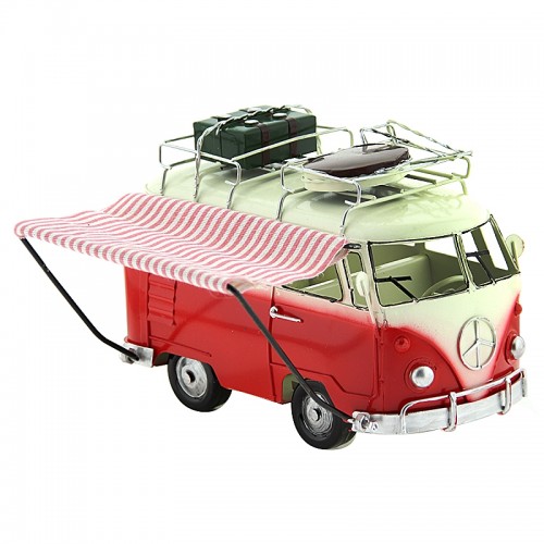Αυτοκίνητο Εποχής - Βανάκι με Δύο Βαλίτσες (Κόκκινο) 