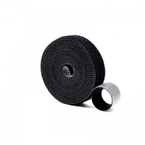 Αυτοκόλλητο Velcro Συγκράτησης Καλωδίων 1m (Μαύρο)