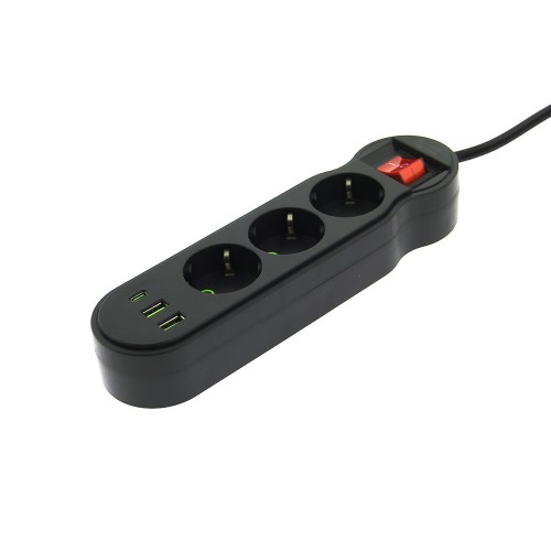 Πολύπριζο QL-1052U 3 Θέσεων με 2 USB-A & 1 USB-C 5M