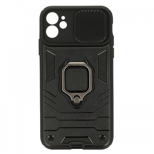 Θήκη Lens Ring Armor Kickstand Back Cover για iPhone 12 Pro Max (Μαύρο) 