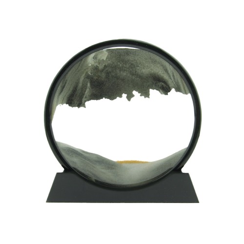 3D Μεγάλη Κλεψύδρα με Βάση (Μαύρο-Άσπρο)