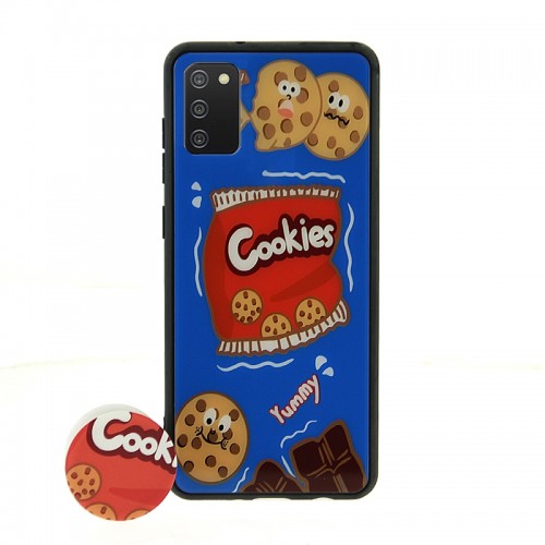 Θήκη με Popsocket Mini Cookies Back Cover για Samsung Galaxy A02S (Design)