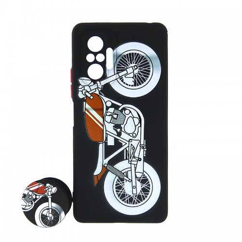 Θήκη με Popsocket Motorcycle Design 1 Back Cover για Xiaomi Redmi Note 10 / 10S (Design) 
