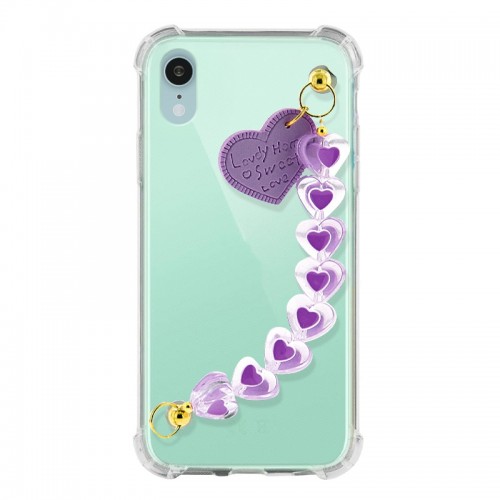 Θήκη Σιλικόνης Heart Chain Back Cover για iPhone XR (Μωβ)