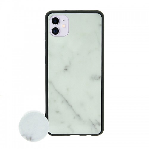 Θήκη με Popsocket Off-White Marble Back Cover για iPhone 11 Pro Max (Design)