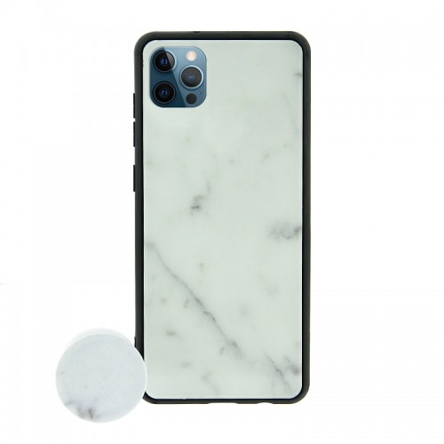 Θήκη με Popsocket Off-White Marble Back Cover για iPhone 12 Pro Max (Design)