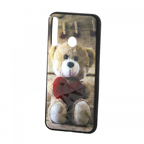 Θήκη Teddy Bear with Red Heart Diamond 3D Back Cover για Huawei P40 Lite E (Design)