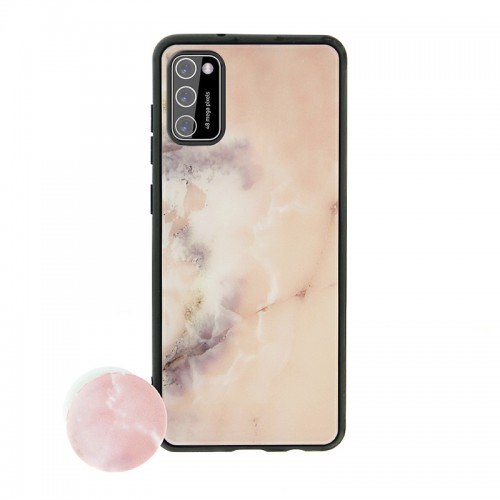 Θήκη με Popsocket Pink Champagne Marble Back Cover για Xiaomi Poco M3 (Design) 