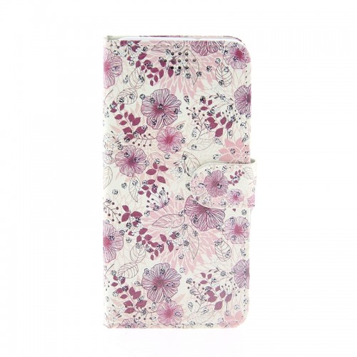 Θήκη Strass Pink Flowers Flip Cover για Samsung Galaxy A33 5G (Design) 