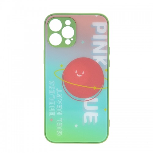 Θήκη Glass Pink Planet Back Cover για iPhone 12 Pro Max (Λαδί) 