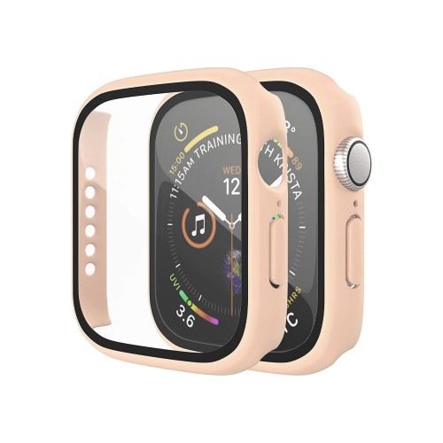 Θήκη Προστασίας με Tempered Glass για Apple Watch 40mm (Pink Sand)