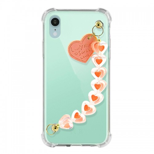 Θήκη Σιλικόνης Heart Chain Back Cover για iPhone XR (Πορτοκαλί)