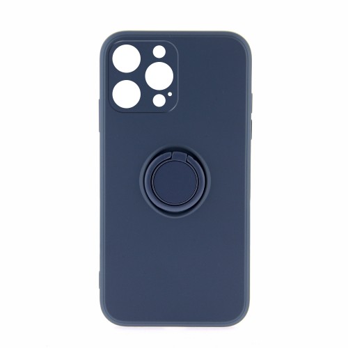 Θήκη Silicone Ring Back Cover με Προστασία Κάμερας για iPhone 14 Pro (Blueberry)