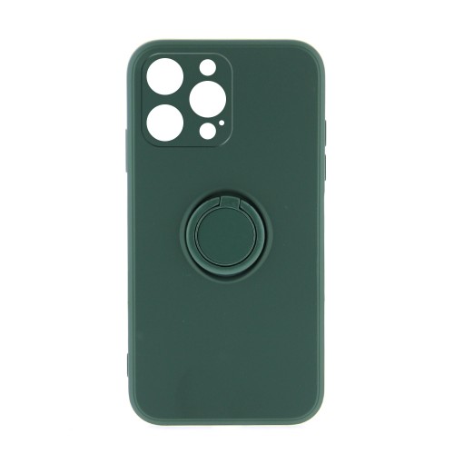 Θήκη Silicone Ring Back Cover με Προστασία Κάμερας για iPhone 13 Pro (Κυπαρισσί)