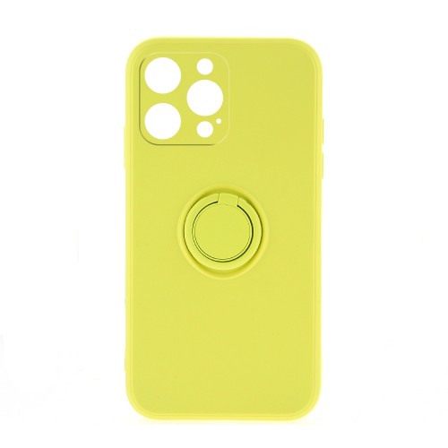 Θήκη Silicone Ring Back Cover με Προστασία Κάμερας για iPhone 11 Pro Max (Κίτρινο) 