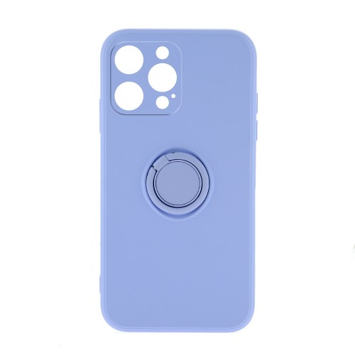 Θήκη Silicone Ring Back Cover με Προστασία Κάμερας για iPhone 14 Pro (Λιλά)