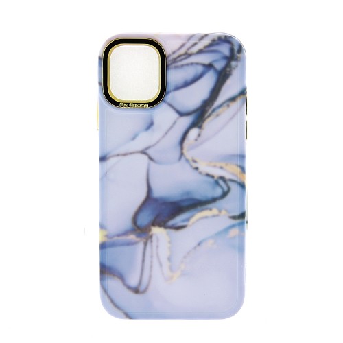 Θήκη Gold Accent Marble Back Cover Σιλικόνης για iPhone 11 (Purple)