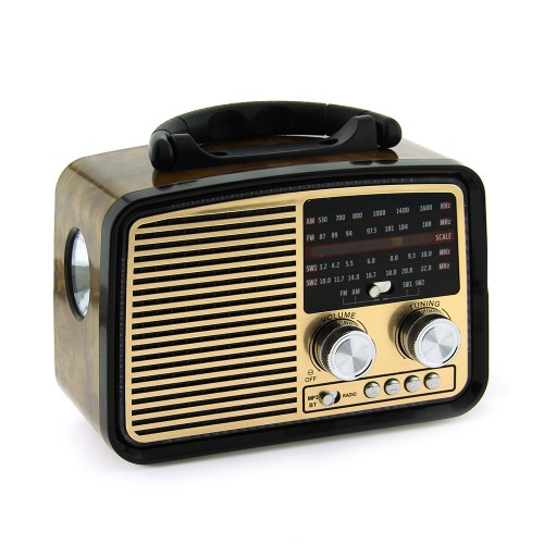 Retro Επιτραπέζιο Επαναφορτιζόμενο Ραδιόφωνο PX-93BT (Vintage Brown)