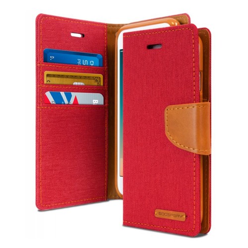 Θήκη Goospery Canvas Diary Flip Cover για Samsung Galaxy Note 8  (Κόκκινο)