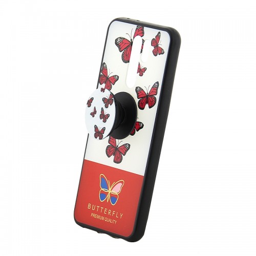 Θήκη με Popsocket Red Butterflies Back Cover για Xiaomi Redmi 9 (Design)