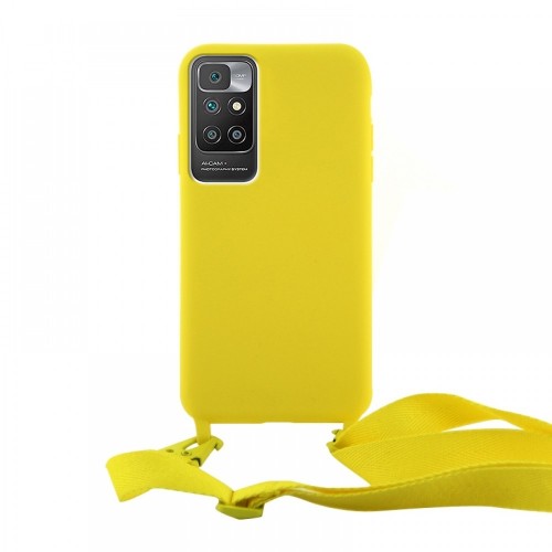 Θήκη OEM Σιλικόνης Matte Back Cover με Λουράκι για Xiaomi Redmi 10 (Canary Yellow) 