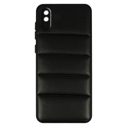 Θήκη 3D Striped Leather με Προστασία Κάμερας Back Cover για Xiaomi Redmi 9A (Μαύρο) 