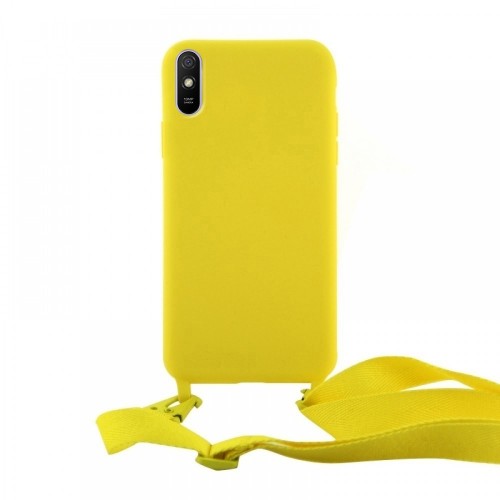 Θήκη OEM Σιλικόνης Matte Back Cover με Λουράκι για Xiaomi Redmi 9A (Canary Yellow)