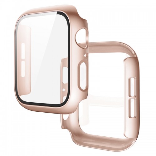 Θήκη Προστασίας με Tempered Glass για Apple Watch 44mm (Rose Gold)