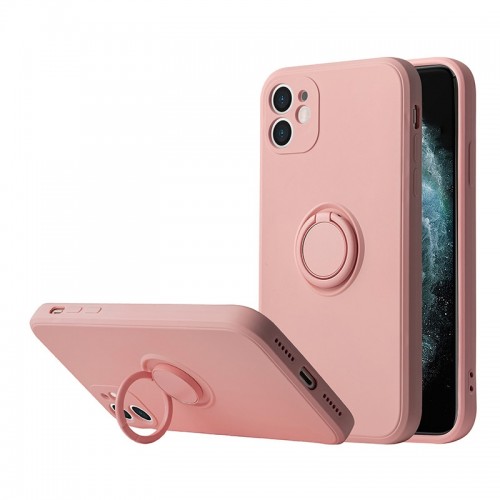 Θήκη Vennus Silicone Ring Back Cover για iPhone 13 Pro Max (Ροζ)
