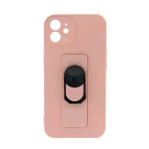 Θήκη Ring Case Back Cover με Προστασία Κάμερας για iPhone 12 (Ροζ) 