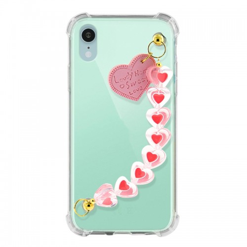 Θήκη Σιλικόνης Heart Chain Back Cover για iPhone XR (Ροζ)