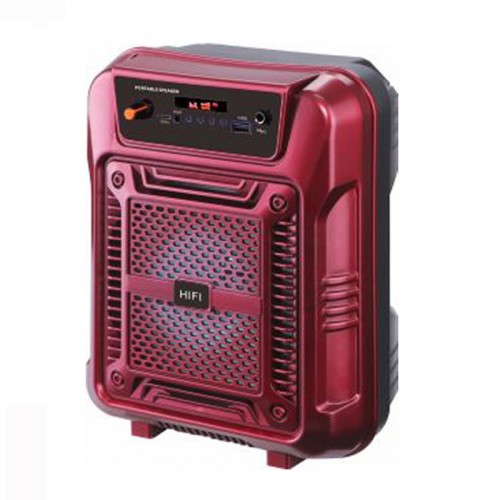 Ασύρματο Φορητό Ηχείο RX-D61 με LED Φωτισμό & FM Radio (Κόκκινο)
